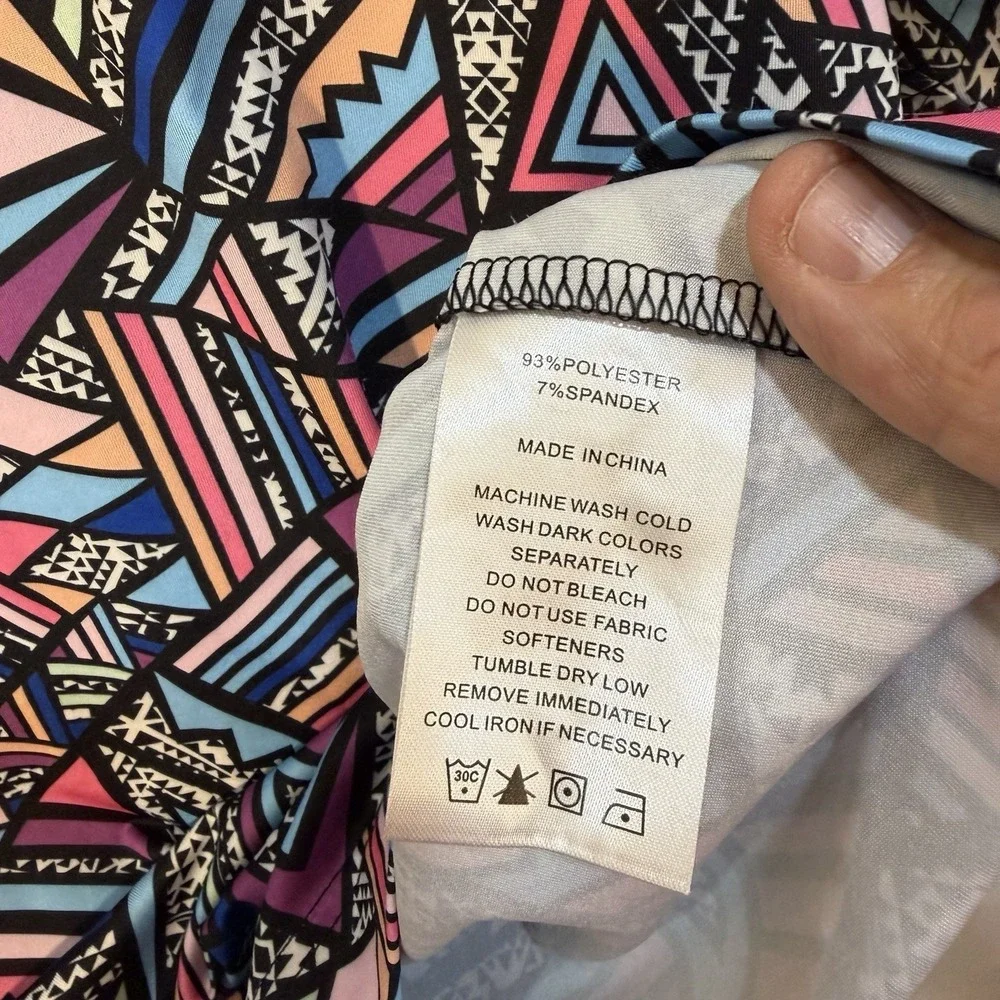 Deolax Geometric Polo Shirt Mens Large‎ L Performance Golf Aztec Navajo